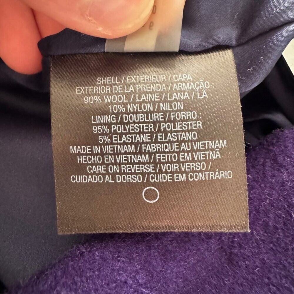 Elie Tahari | Purple Wool Hi-Lo Mini Skirt Size 6 - Picture 9 of 10